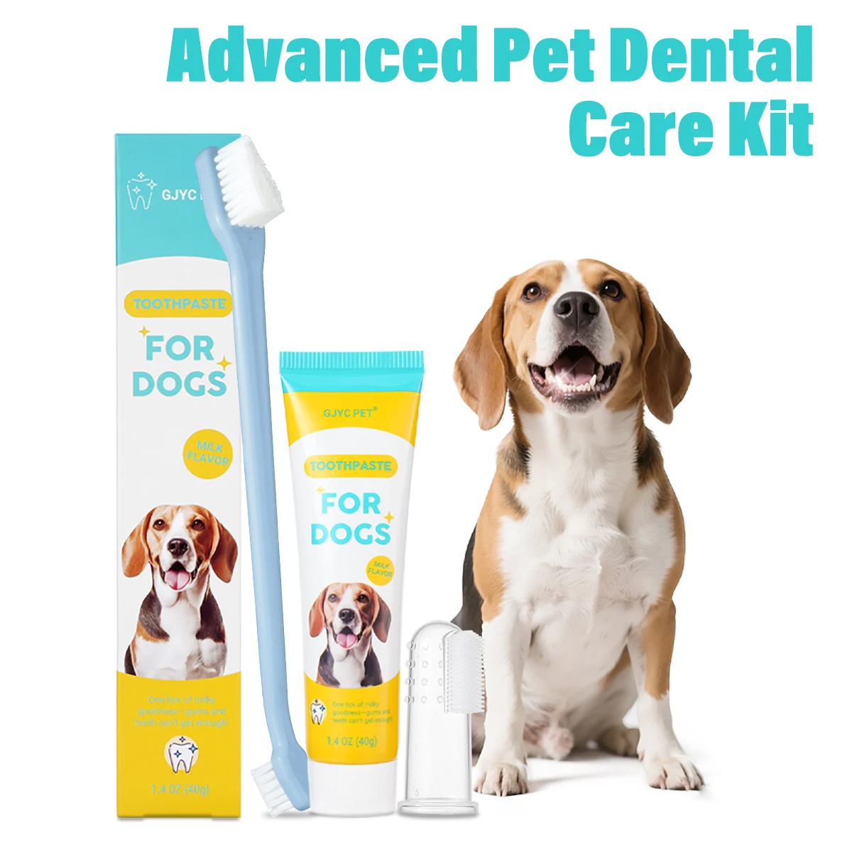 Dog Cat Dental Care Kit Milk Toothpaste Toothbrush Deep Clean Freshens Breath Reduces Plaque Tartar 1005011982505578