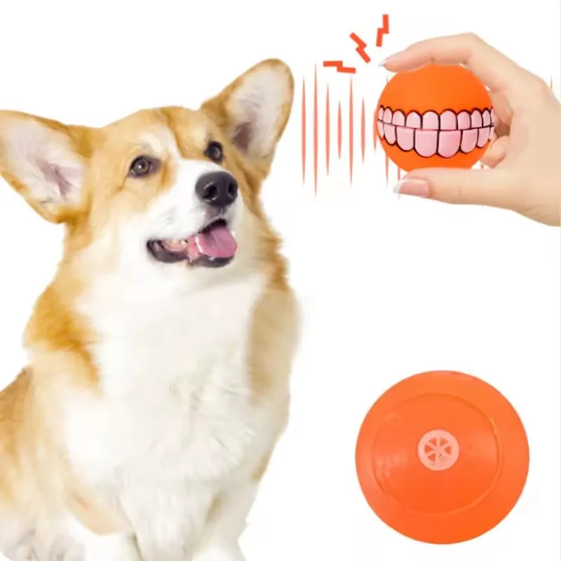 Dog Chew Toy Ball Interactive Squeaky Dental Care Wear Resistant Treat Holder for Puppy Training 1005011982728504