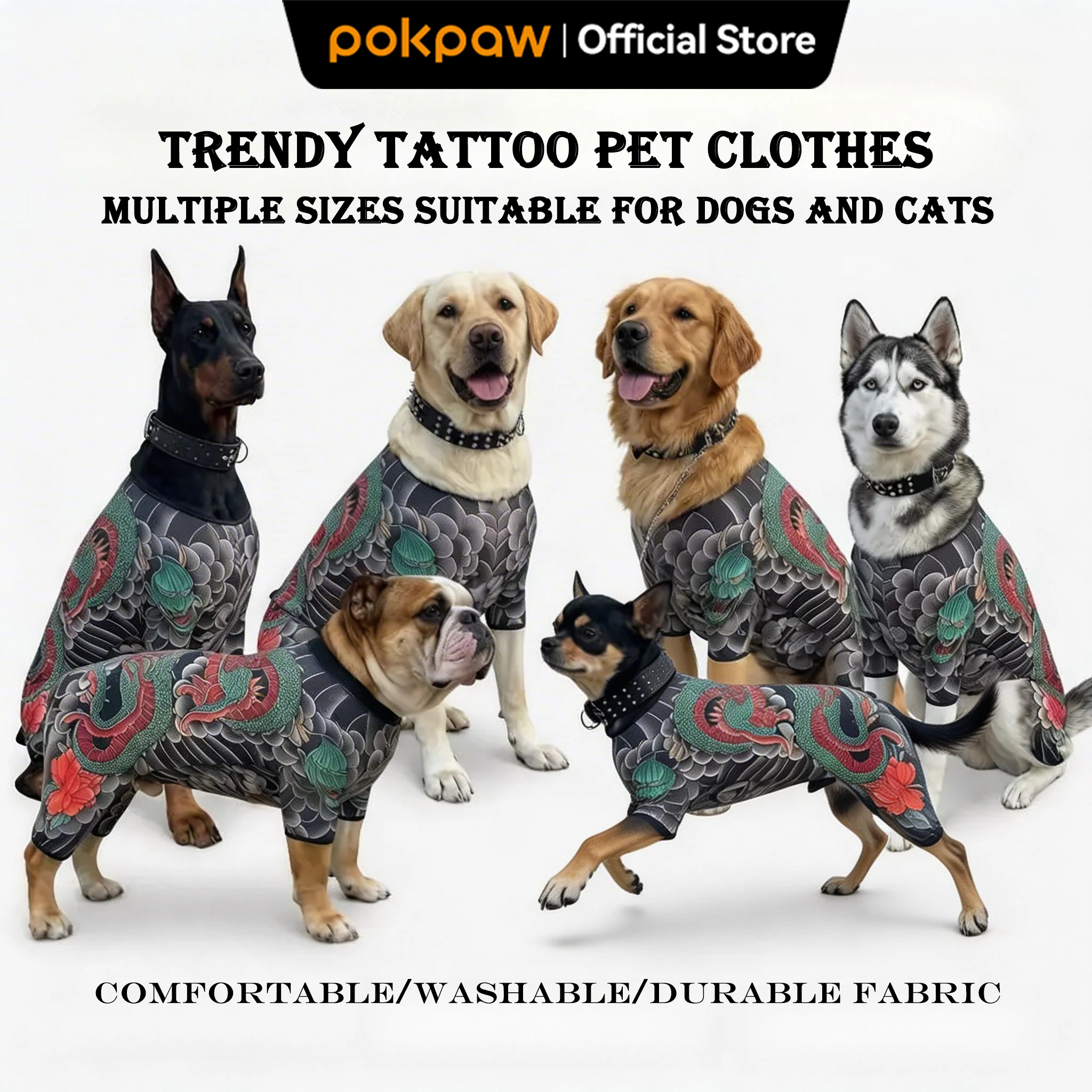 Creativity Dog Cat Tattooed Vest Lifelike Funny Pet Jacket Breathable Cool Pet Clothes For Pet S To 1005011982827008