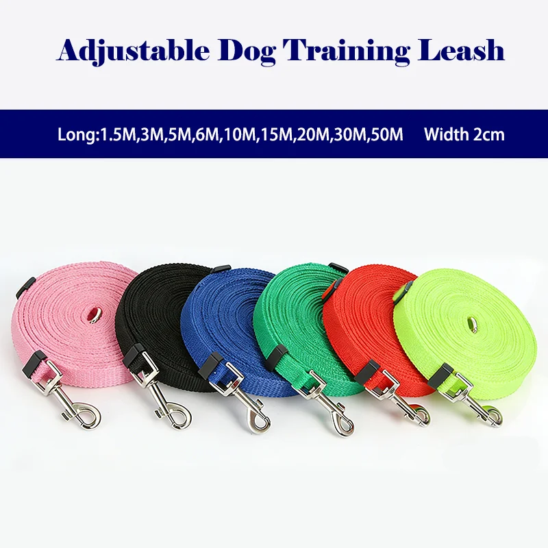 1.5m-50m Adjustable Pet Leash Long Training Rope Tracking Lead Durable Nylon Anti Tangle Safety 1005011983369438