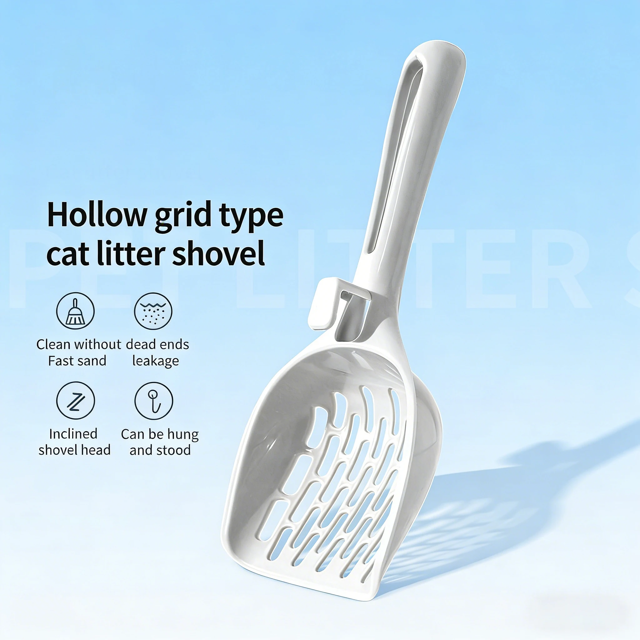 Large Area Cat Litter Scoop Fast Sifting Litter Scooper with Hollow Grid Sloped Head Cat Litter 1005011984128265