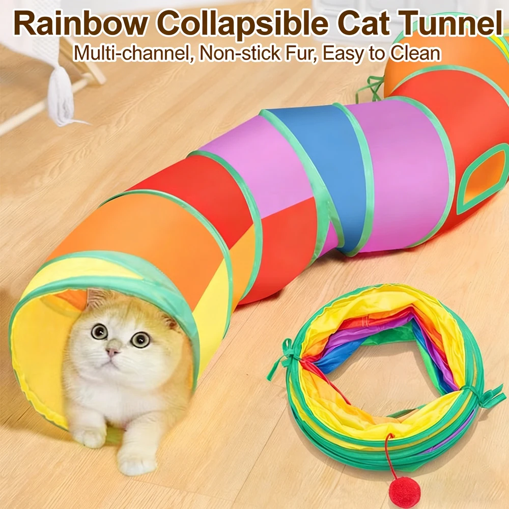 Cat Tunnel Tube Foldable Cat Toys Kitty Training Interactive Fun Toy Tunnel Bored for Puppy Kitten 1005011984782835