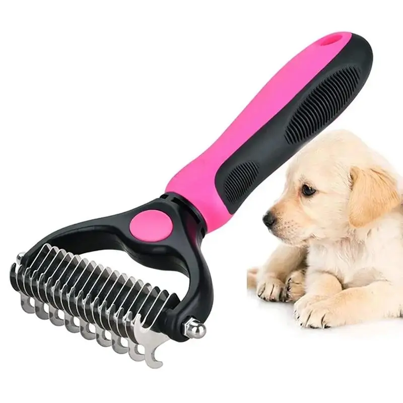 Pet Pro Grooming Tool Pet Grooming Brush, Double Sided Shedding Comb and for Dogs & Cats 1005011985060698