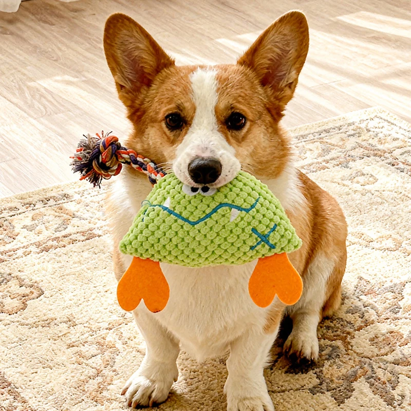 Dog Chewing Toy Dog Squeaky Toy Interactive Fun Plush Toy Corduroy Dog Training Pet 1005011988660675