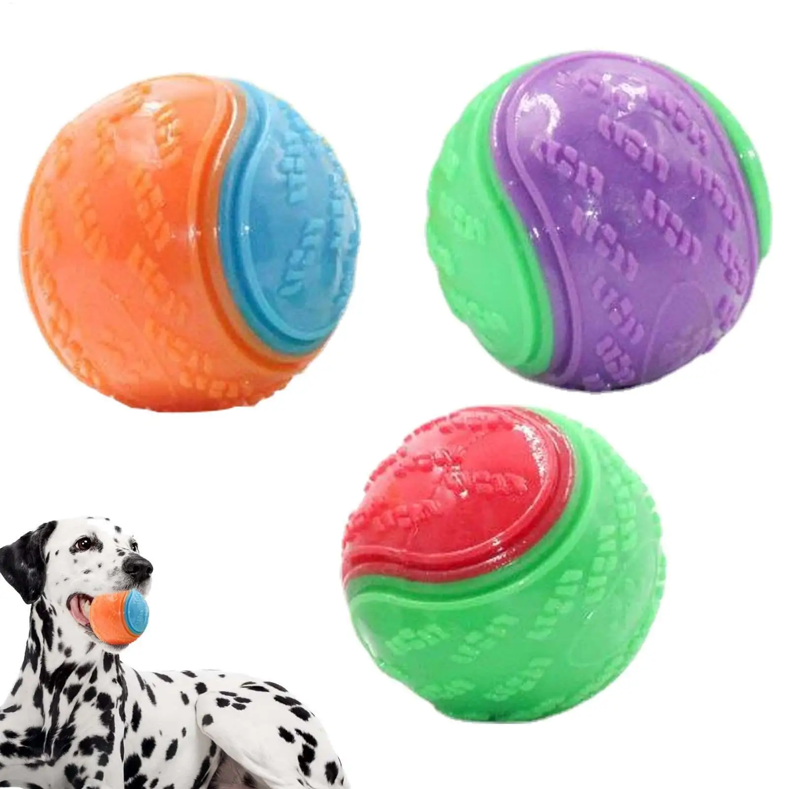 Dog Training Ball 3Pcs Squeaky Pet Toys for Small Scooby Dog Ball Teeth Cleaning Puppy Chew Toys 1005011992579256