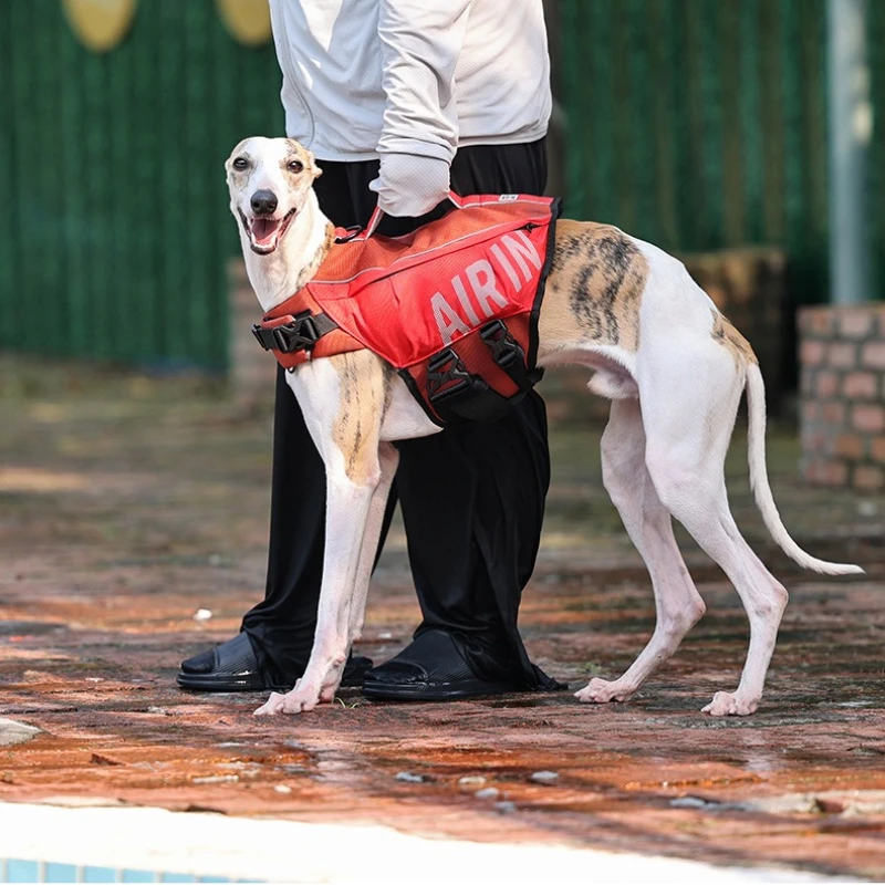 Dog Life Jacket with Airbags, Adjustable Pet Life Vest for Swimming, Oxford Fabric 1005011993020686