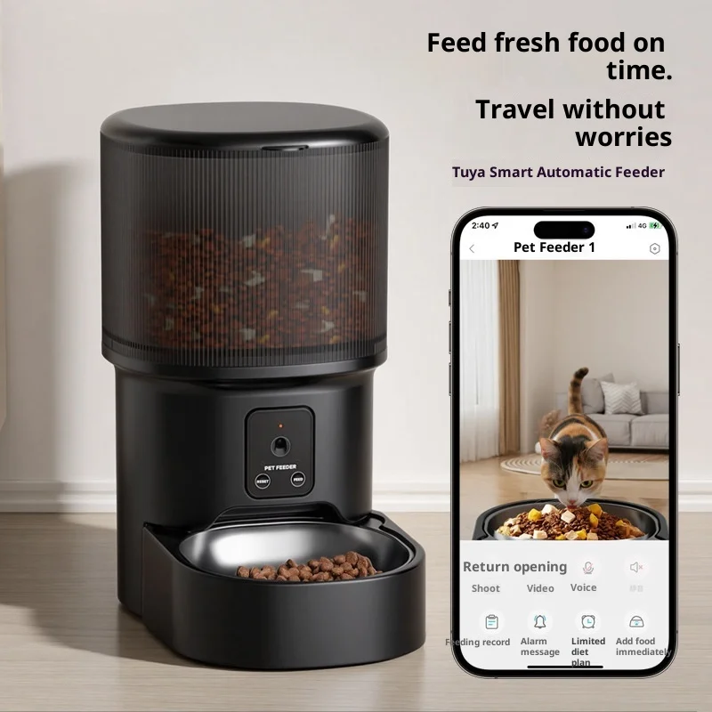 Smart Pet Feeder Timed Remote Voice Control Hd Video Stainless Steel Bowl Large Capacity Home Use 1005011993129746