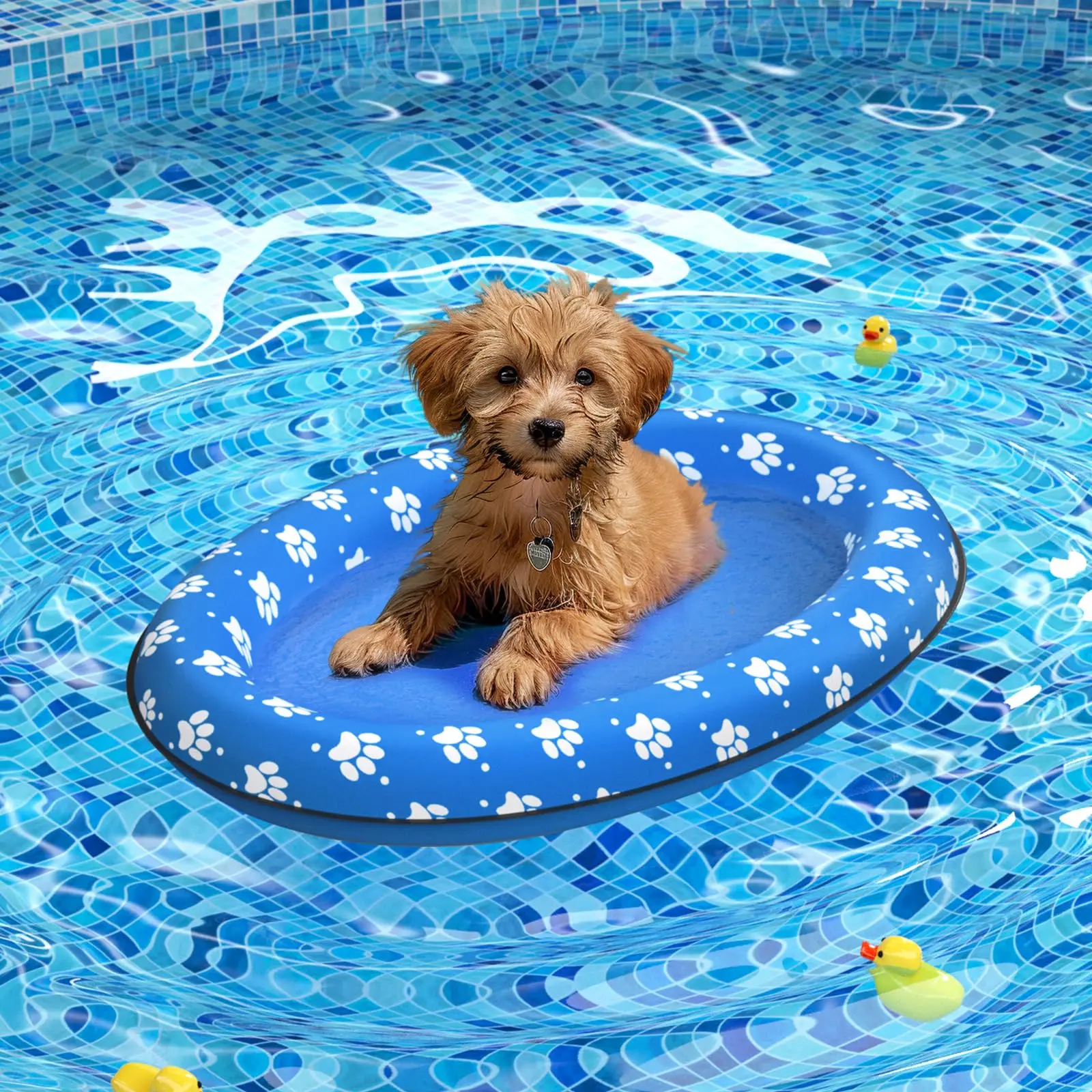 Dog Float Raft - Inflatable Dog Swimming Float for Summer Small, Paws 1005011994352963