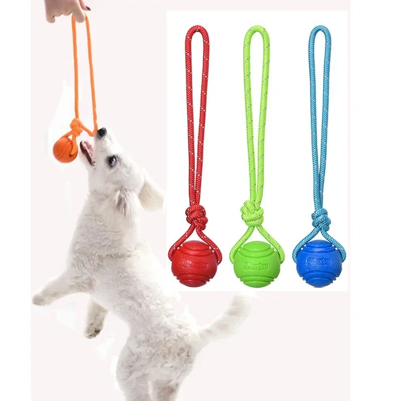 Dog Training Ball on Rope Cotton Rope Ball Toy Nontoxic Durable Interactive Dog Toy for Big Small 1005011994524836