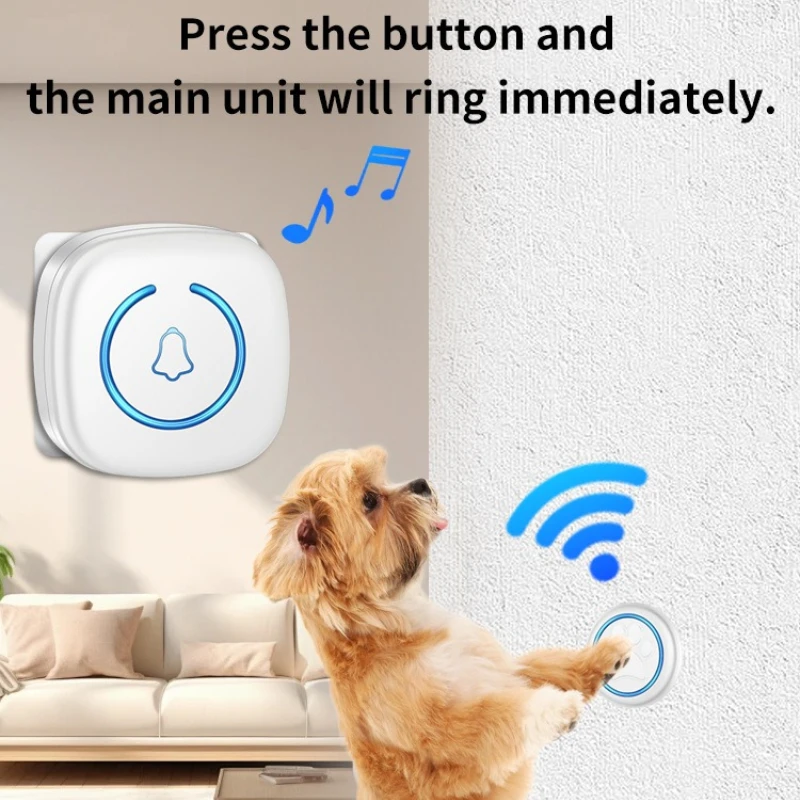 US EU Pet Touch Ringer Button Bell 300M Range 60 Songs High Volume Doorbell for Cat Training Door 1005011995656696