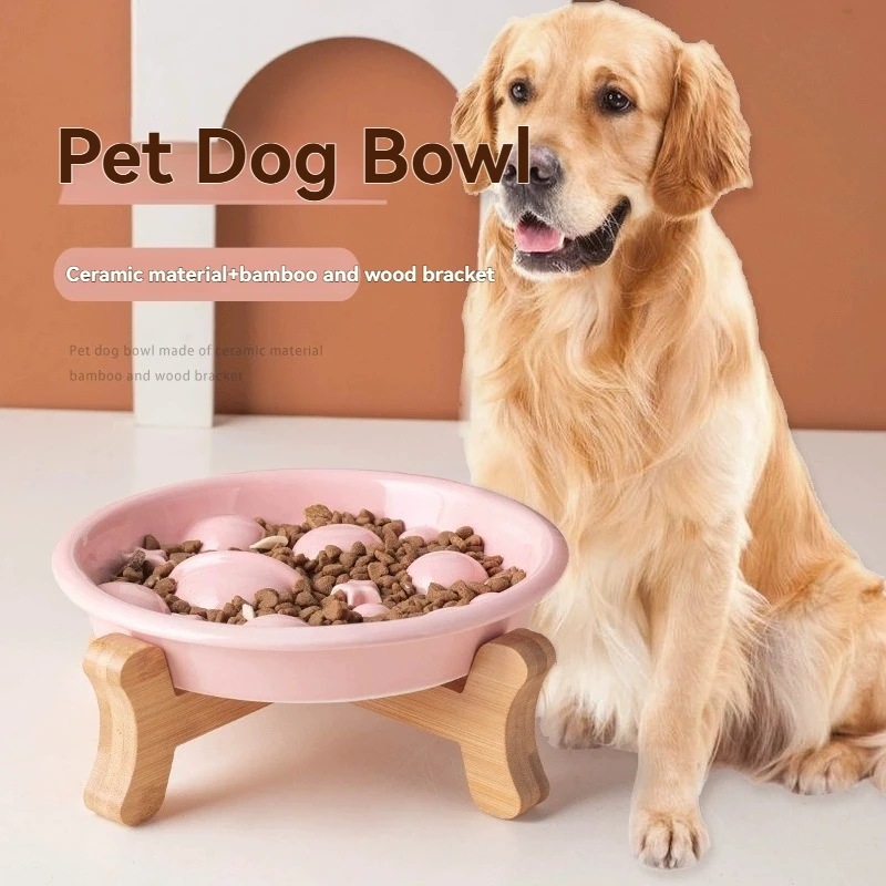 Ceramic Planet Slow Feeder Dog Bowl Elevated Anti-Choke Pet Food Bowl for Large Medium Dogs 1005011995966420