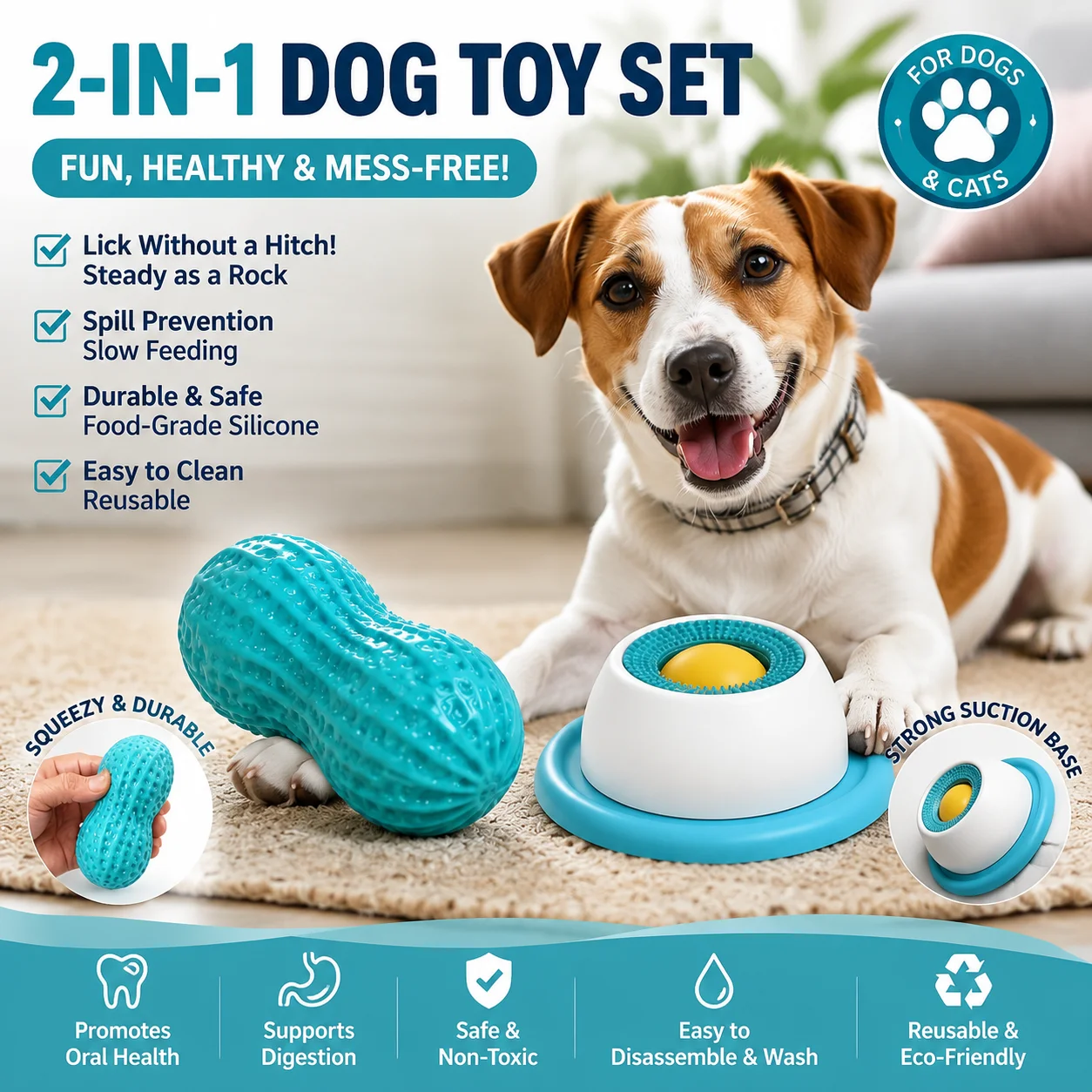 Pet Lick Feeder Bowl, Non-Slip Slow Feeder for Dogs Cats 1005011996973366