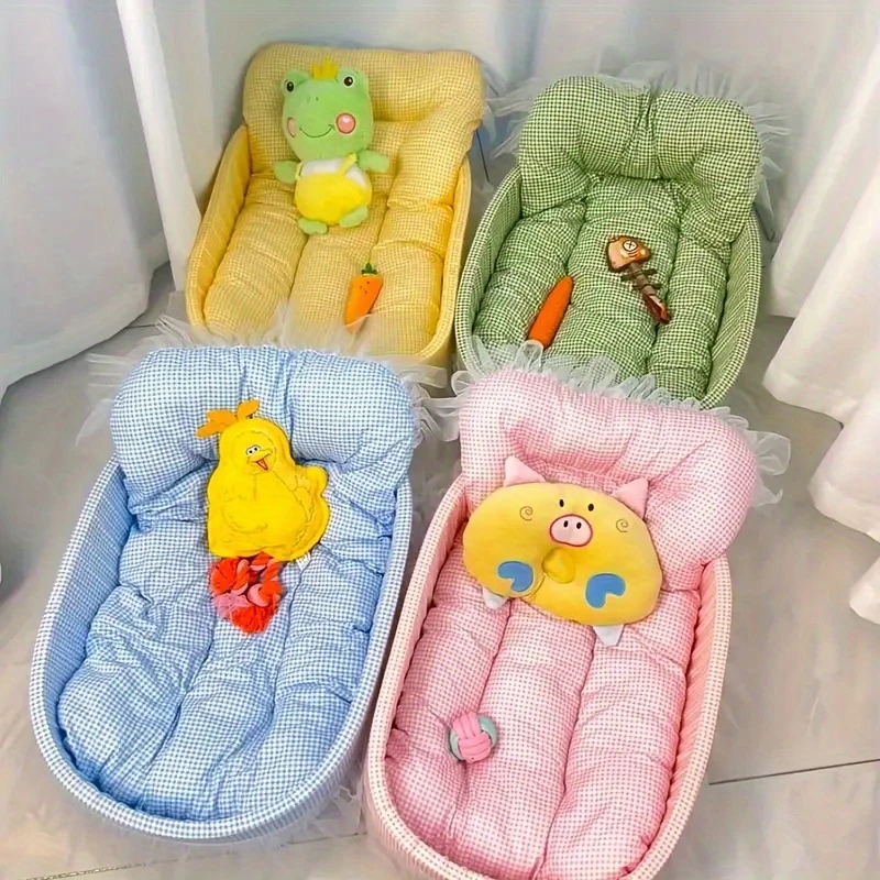 Pet Sofa Bed All Season Comfortable Nest Ruffled Princess Design Hair Resistant Soft Cats Small 1005011999425564