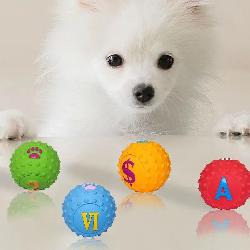 Dog Squeaky Toy Ball Interactive Training Chew Toy for Small Medium Large Dogs Teeth Cleaning 1005012000235950
