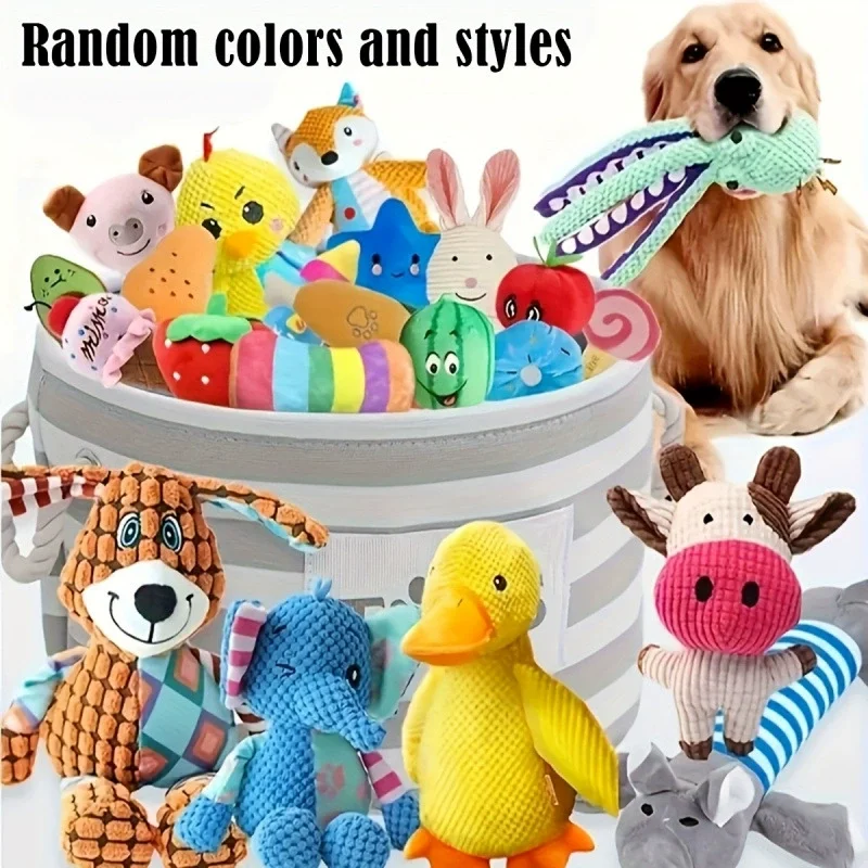 Dog Cat Plush Squeaky Toy Collection Bite Resistant Molar Chew Plush Toy Relieve Boredom Sleeping 1005012000831670