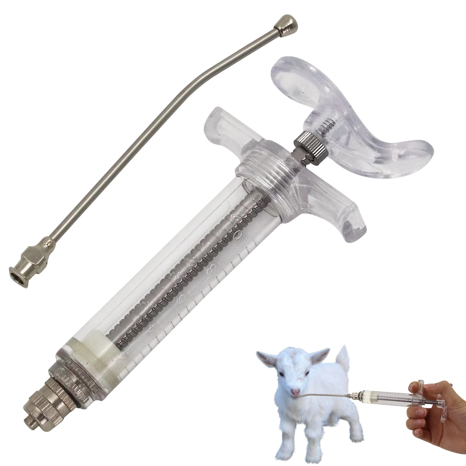 1PC Syringe with Stainless Steel Feeding Tube Elbow Needle for Mice/Parrots/Birds/Poultry/Cat/Dog 1005012001926537