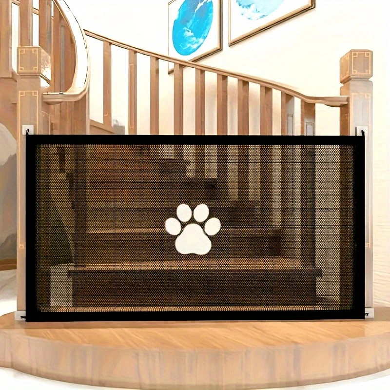 Magic Mesh Pet Safety Gate 2 Sizes Foldable Dog Barrier with Strong Adhesive Hooks Portable Pet 1005012002354383
