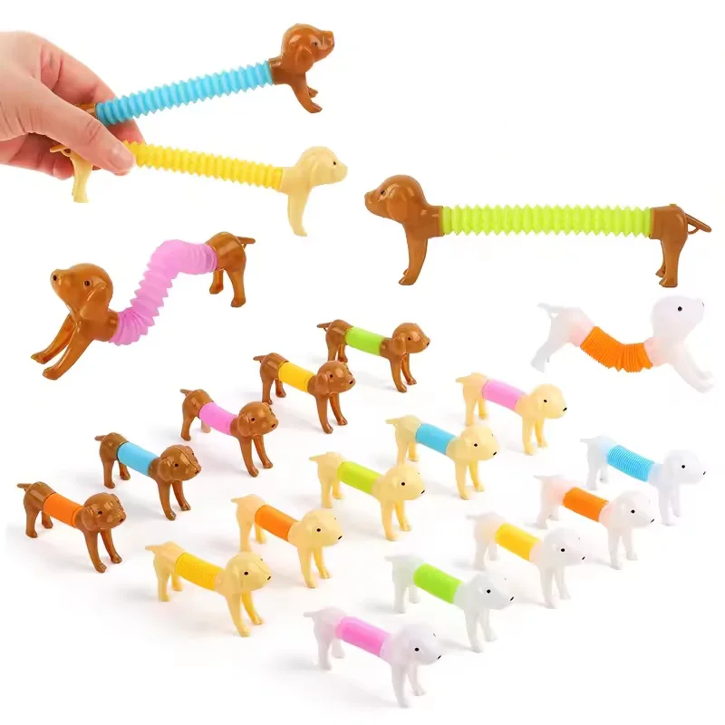 Cute 6/12PCS Stretchable Dog Toy Telescopic Spring Animals Sensory Stress Relief Durable Squeeze 1005012003190942