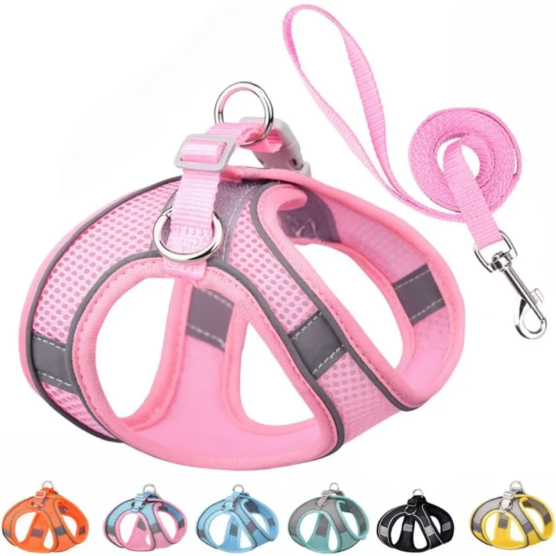 Cat Harness Vest Chest Rope Set with 1.5m Rope Reflective Breathable Adjustable Pet Harness for 1005012004116377