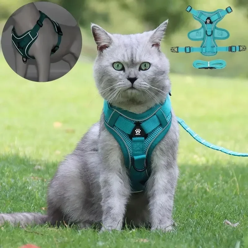 Breathable Cat Harness Leash for Small Medium Dogs Cats Adjustable Reflective Harnesses Pets Vest 1005012005969051