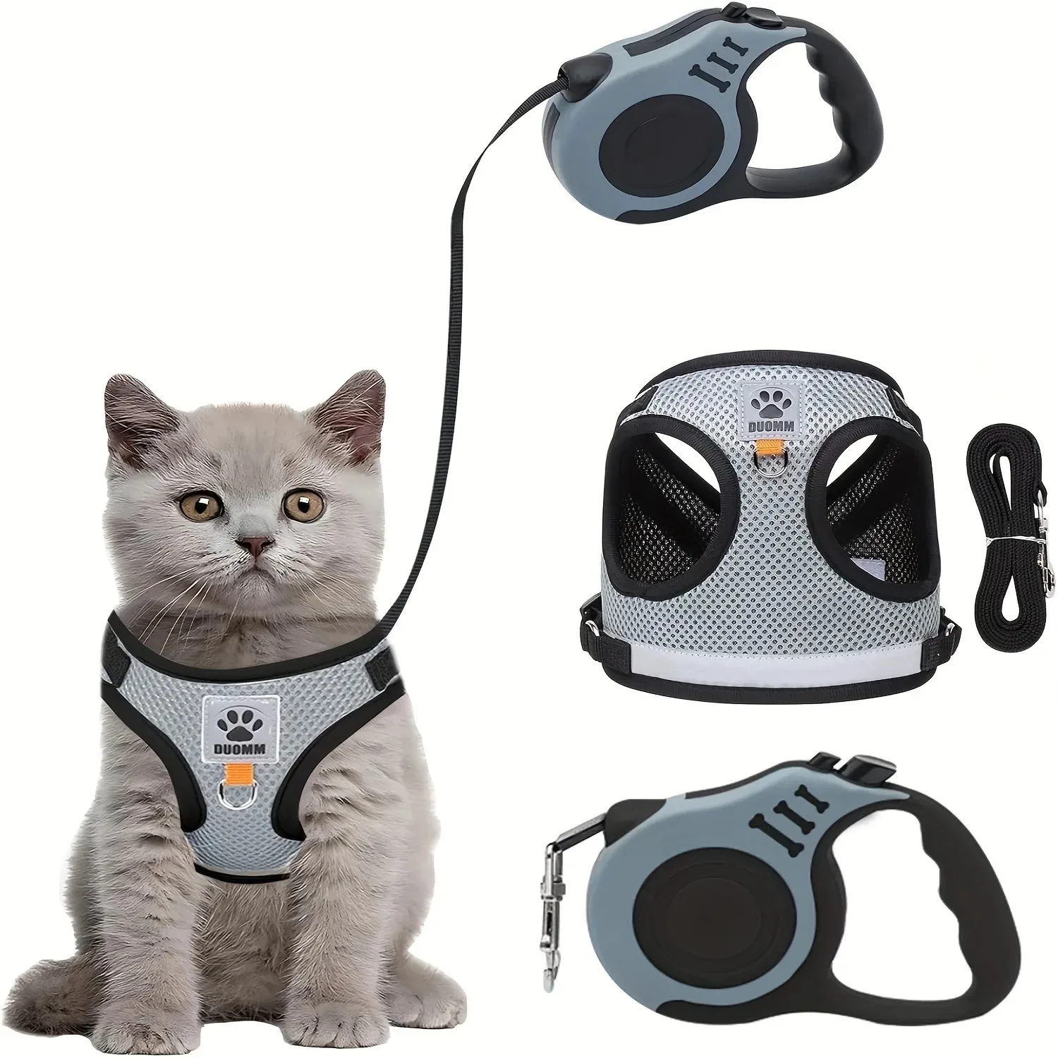 Breathable Mesh Cat Harness and Leash Set No Pull with Retractable Leash for Small Dogs Cats Kitten 1005012006038866