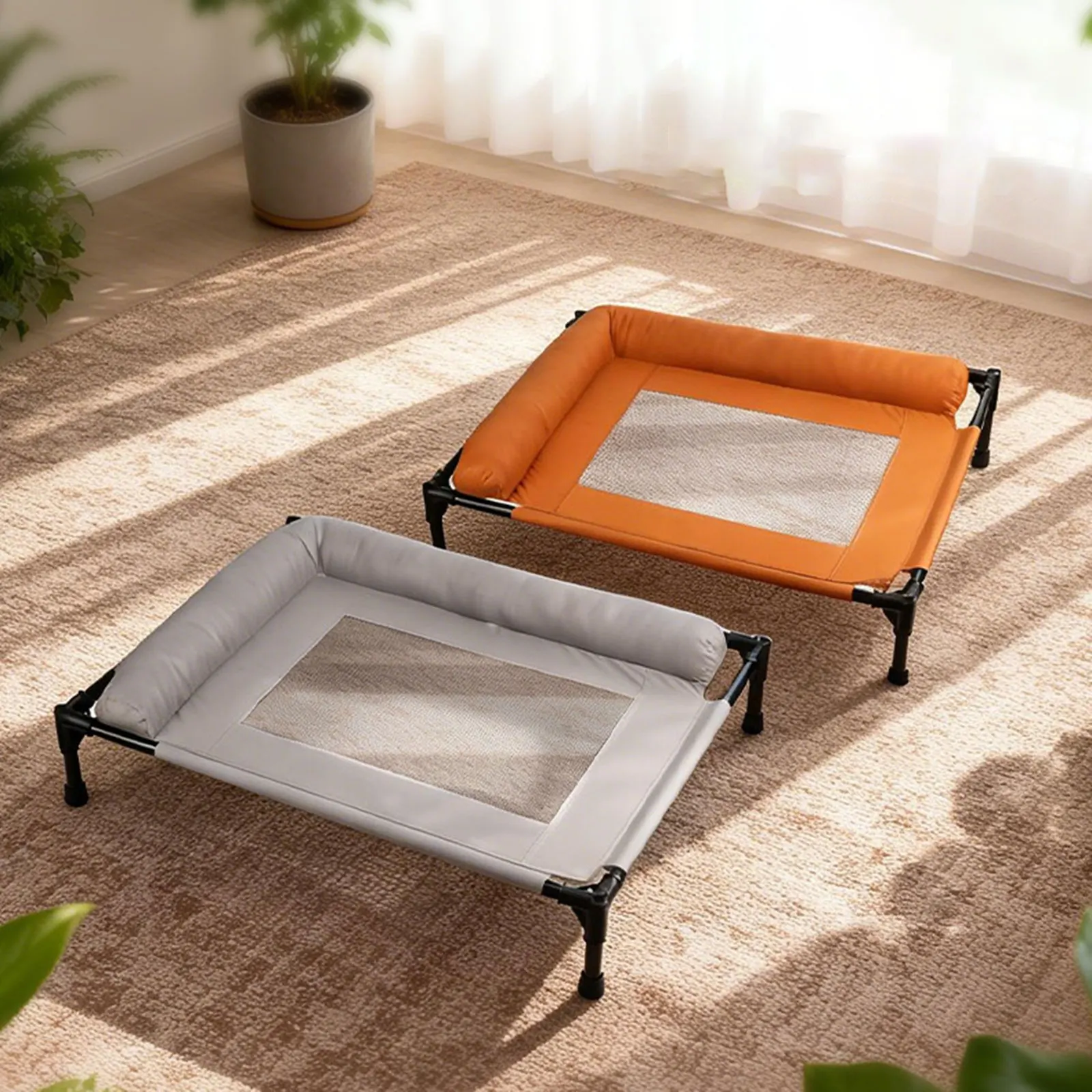 Versatile Dog Cot with Metal Frame Breathable Elevated Bed for Pets Home Outdoor Sleeping Solution 1005012006740981