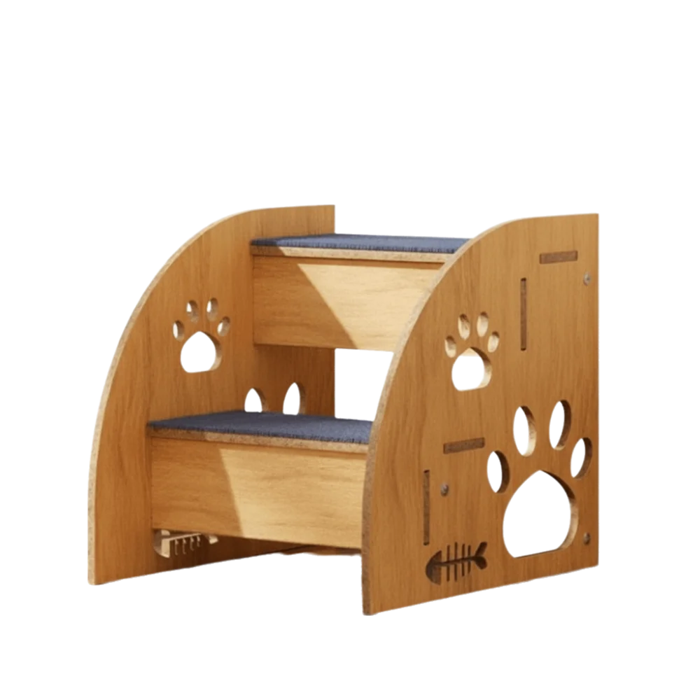Pet Ramp Non-Slip Wooden Dog Stairs Safety Railing Sturdy Staircase Removable Wear-Resistant Steps 1005012007180556