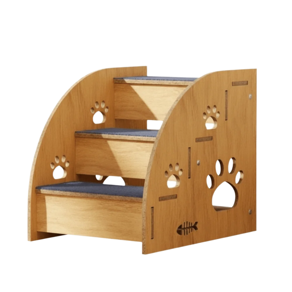 Non-Slip Wooden Dog Stairs Safety Railing Sturdy Pet Staircase Wear-Resistant Removable Climbing 1005012007930308