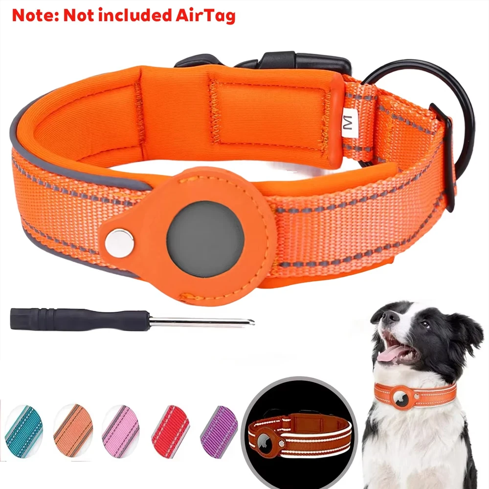For Airtag Pet Dog Collar Reflective Anti-Lost Reflective Protective Tracker WaterProof For Pet Dog 1005012009920909