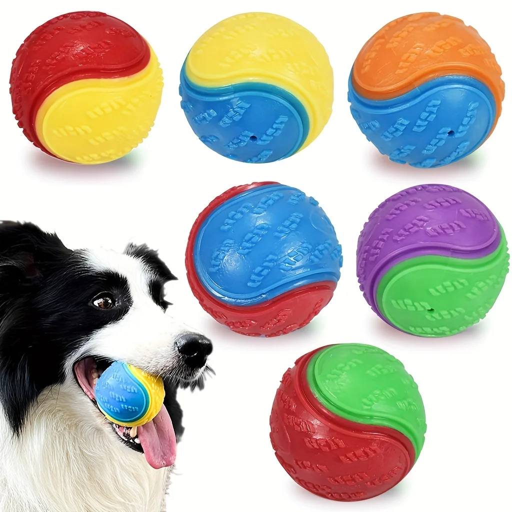 6Pcs Squeaky Dog Balls, Dog Toys Balls for Training, Tough Ball Toys for Dogs 1005012011026355