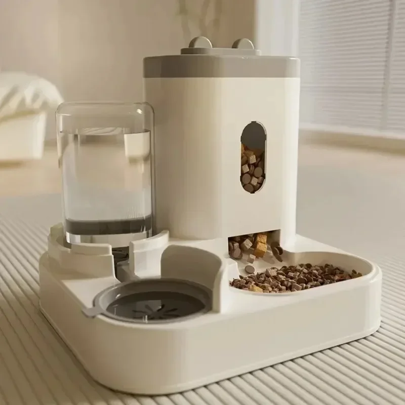 Automatic Feeder Dog Cat Food Bowl With Water Fountain Large Capacity Pet Food Storage Dispenser 1005012020267558