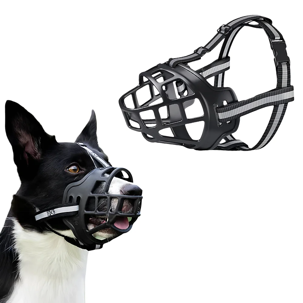 Reflective Dog Muzzle, Pet Anti-Bite Bark Mask for Medium Large Dogs, Pet Dog Bark Stopper, 1PC 1005012020378811