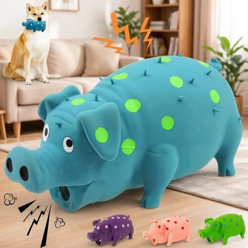 Fun Grunt Pig Dog Squeaky Toy with Sound Squeaker Self Play Latex Dog Chew Durable Soft Latex Dogs 1005012023234644
