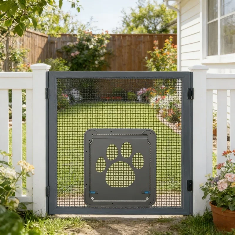 Portable Dog Flap Door 1pcs Pet Security Mesh Gate ABS Plastic Lockable Easy Install For Kitten 1005012023332545