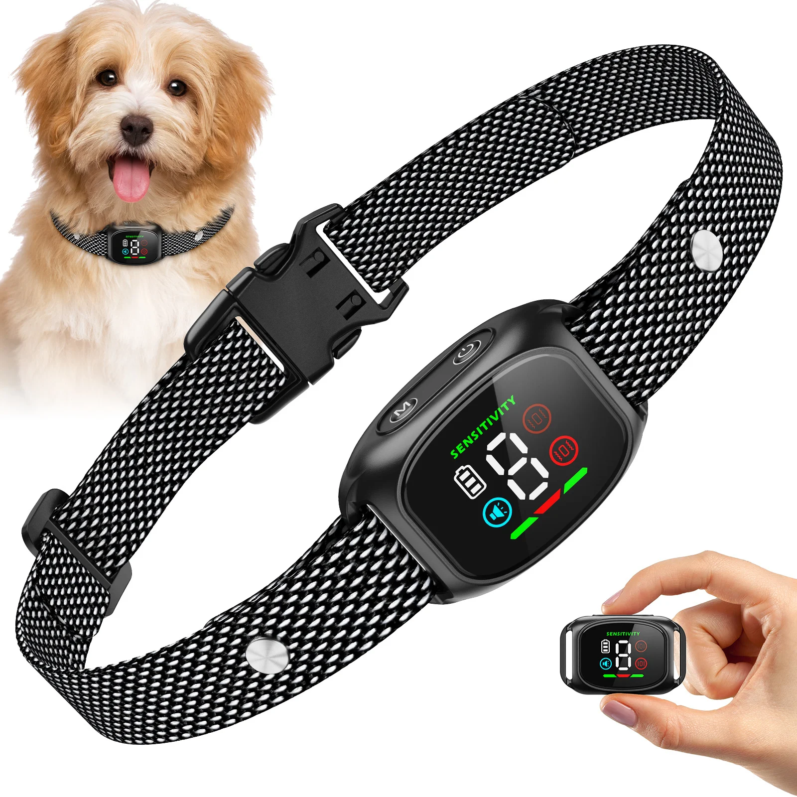 Anti Bark Dog Collar with Vibration Smart Dog Bark Collar with 8-Level Sensitivity Rechargeable No 1005012029494789