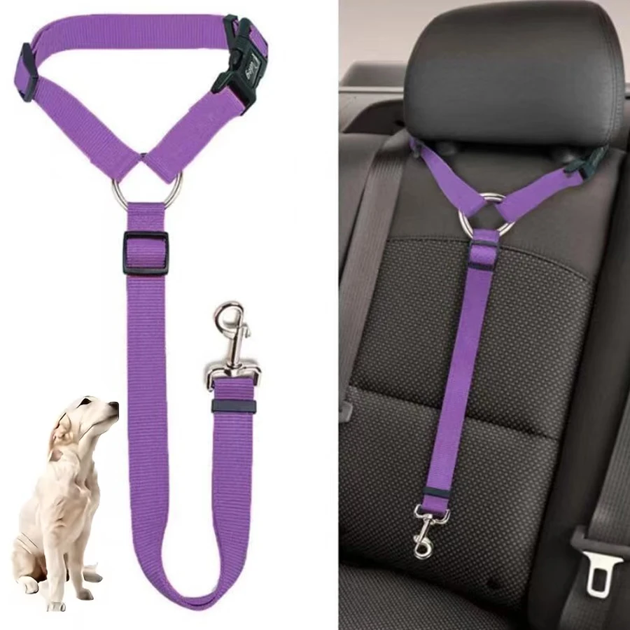 1 Piece Dog Safety Harness Vest, Adjustable Car Safety Restraint Belt with Sturdy Metal Buckle 1005012029886517