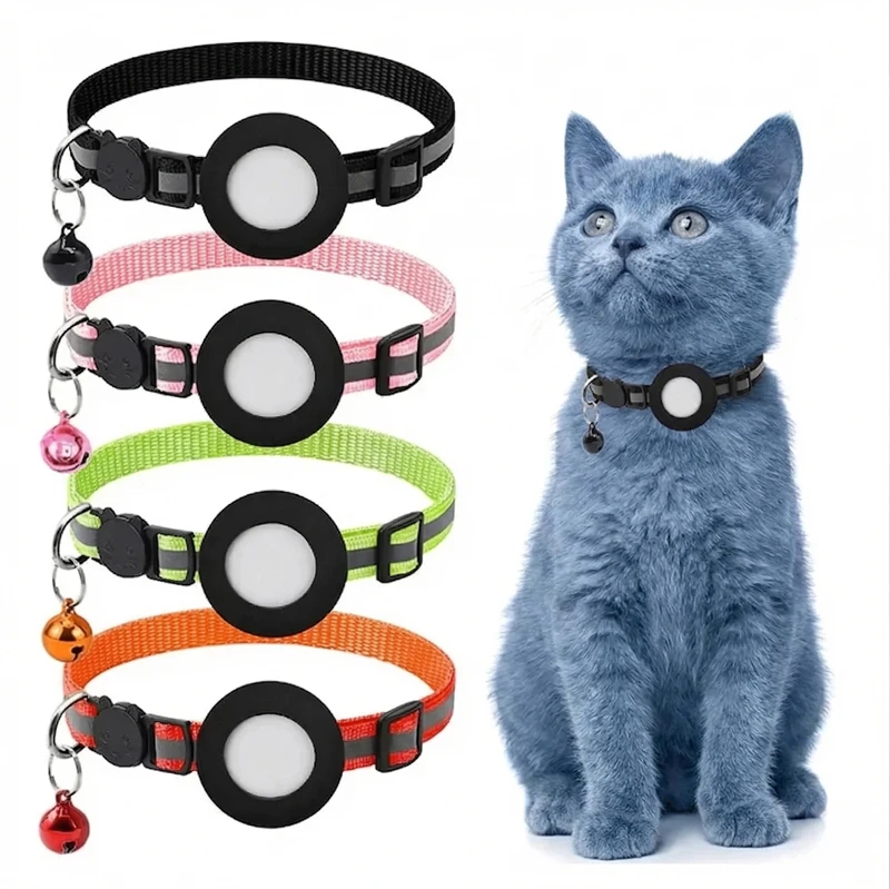 Airtag Cat Collar, Reflective Breakaway Safety Buckle with Bell 1005012030689808