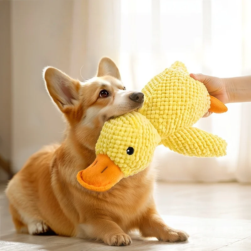 Duck Dog Toy Plush Chew Resistant Durable with Quacking Sound Teeth Grinding Relief Soft Companion 1005012030835825
