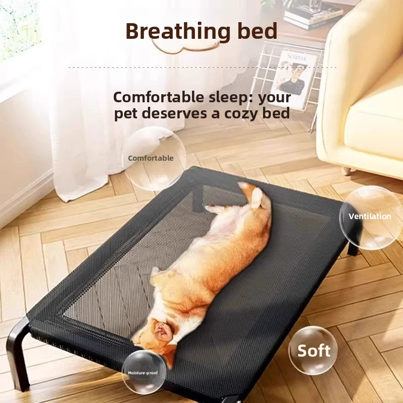 Heavy Duty Elevated Dog Bed, Durable Mesh Raised Pet Cot, Stainless Steel Frame Elevated Dog Bed 1005012031186196