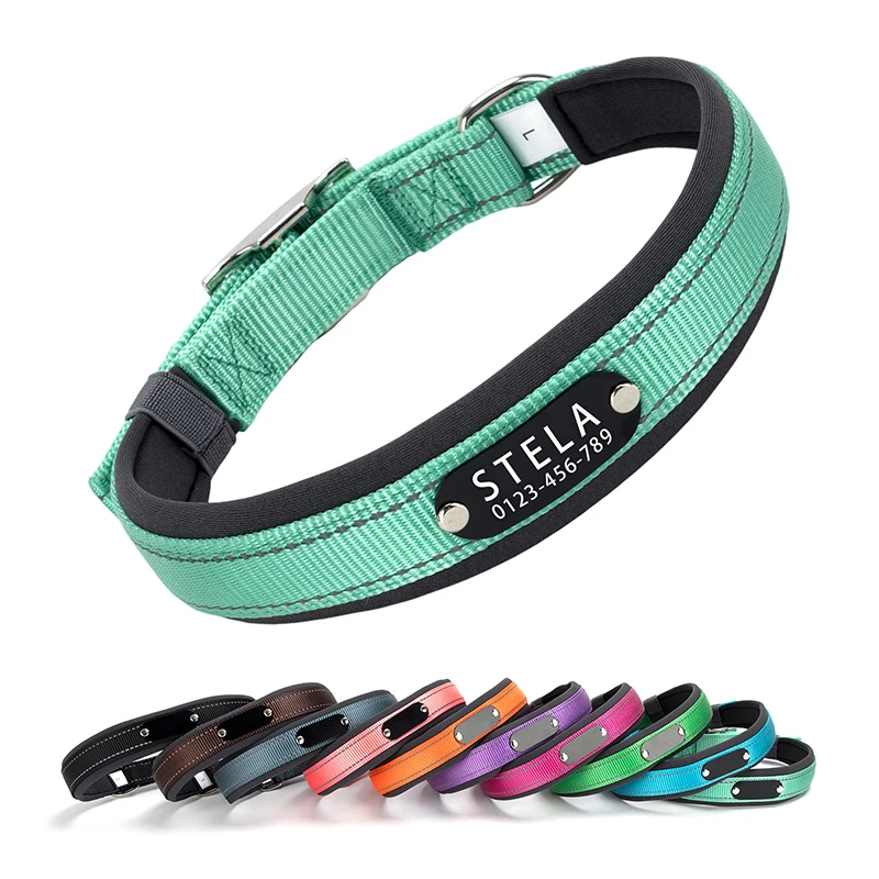 Reflective Dog Collar Personalized Pet Tag Collar Custom Puppy Cat Nameplate ID Collars Engraved 1005012032526096