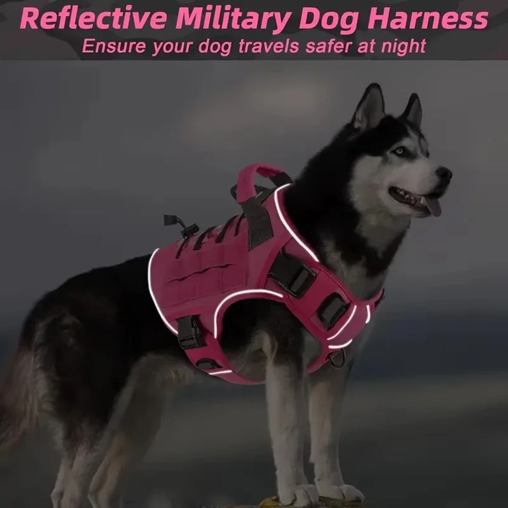 Adjustable No-pull Tactical Dog Harness With Handle For Large Dogs Reflective Vest For Labrador 1005012033462501