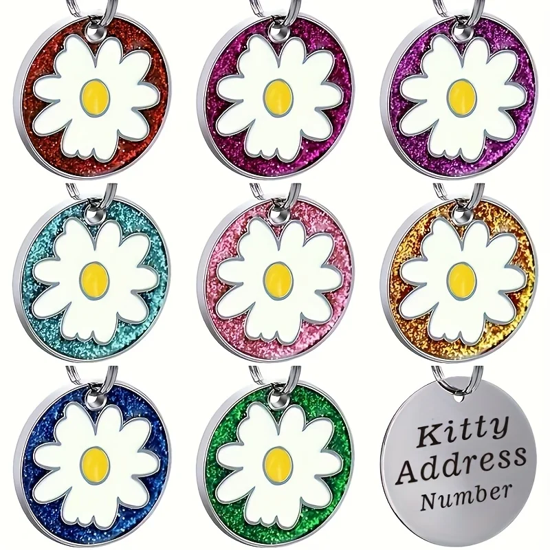 Custom Engraved Dog Tag ID Pet Collar Accessory Personalized Cat Puppy Daisy Name Tag Anti-Lost Pet 1005012034921850
