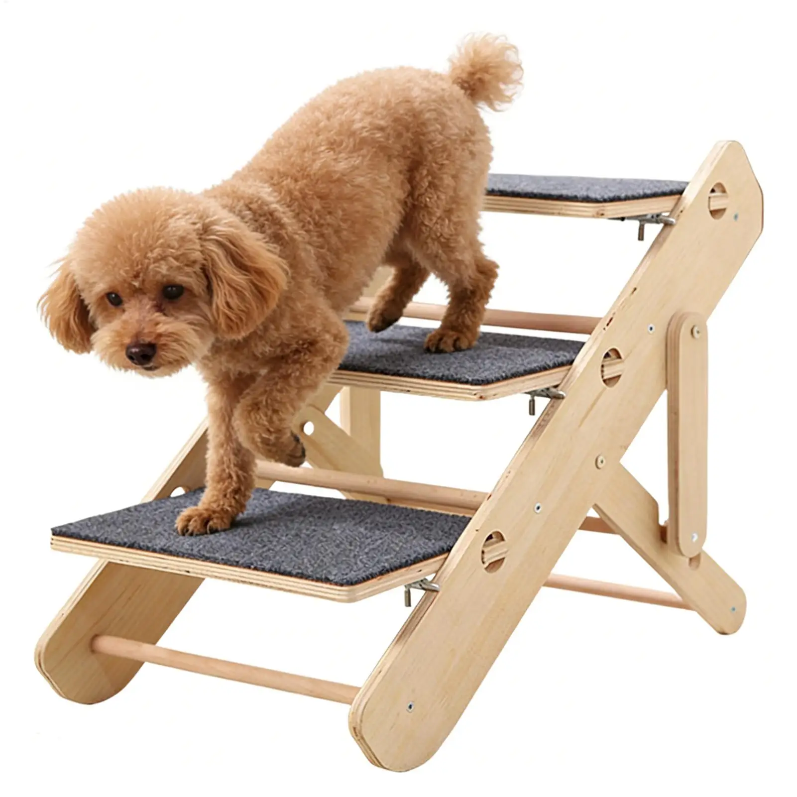 Dog Stairs Non-Slip Stable Foldable 3-Step Pet Stairs for Climbing Home Living Room Bedside Bedroom 1005012034955069