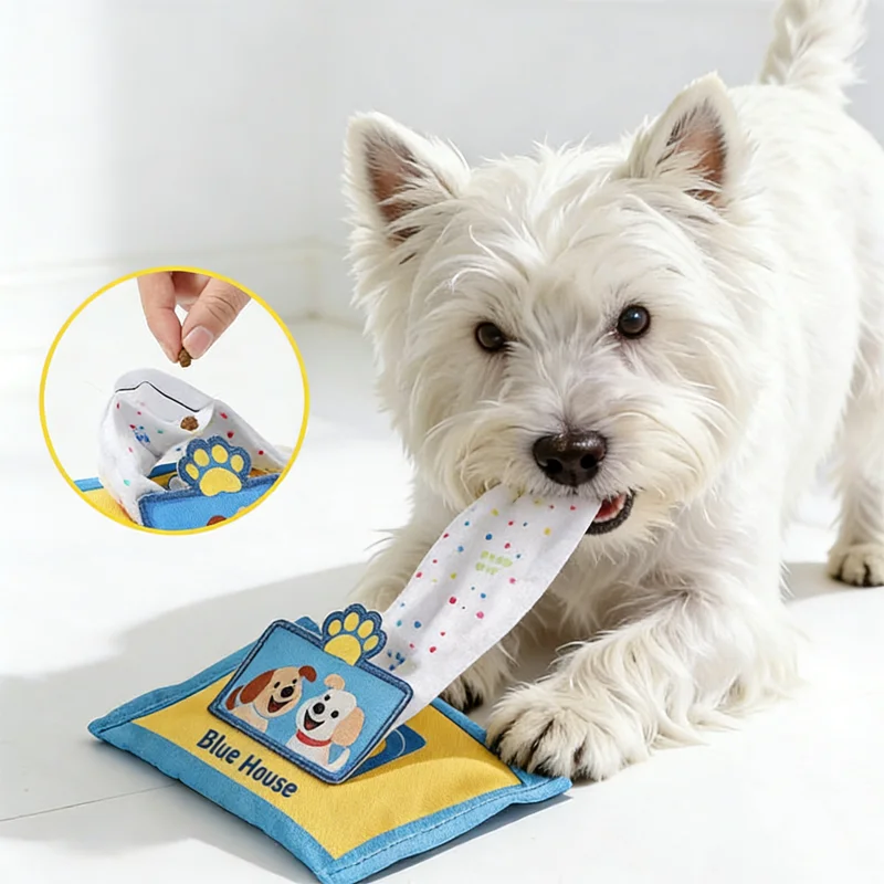 Dog Sniffing Chew Toy Tissue Box Shape Food Hiding Puzzle Bite Resistant Consume Energy Indoor Play 1005012036795149