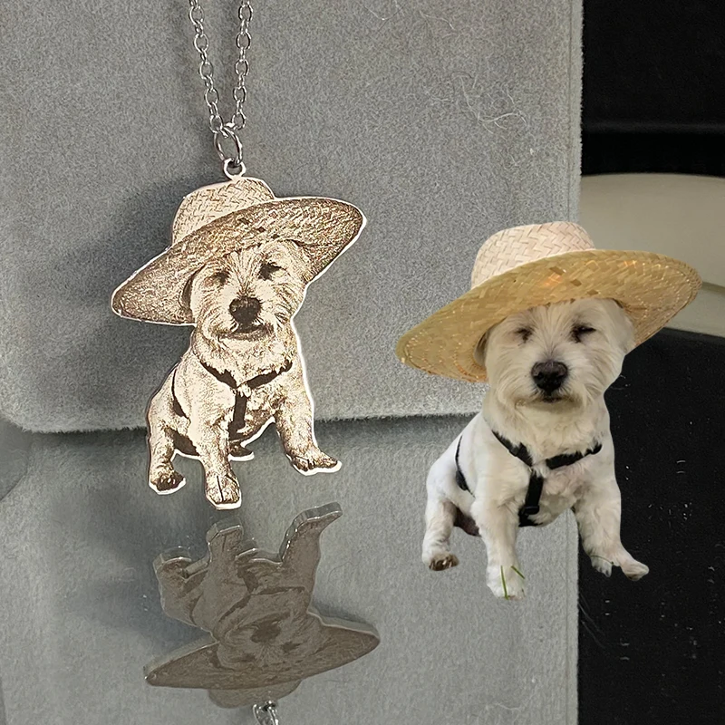 Cute Dog Photo Name Tag Customized Pendant Necklace Jewelry Woman Man Pets Personalizado Stainless 1005012038915048
