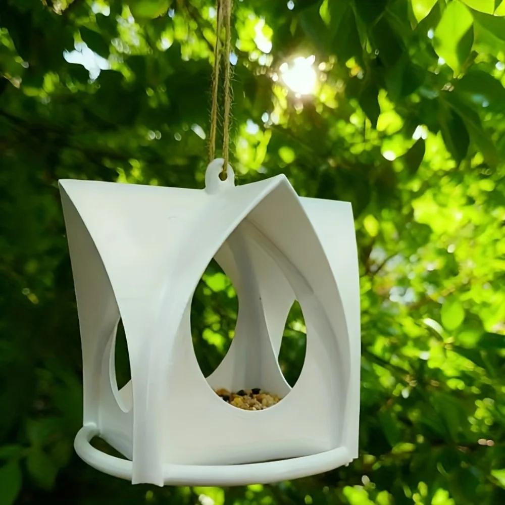This Small Bird Feeder Features a Very Practical Design It Has a Canopy on Top to Protect It from 1005012040423412