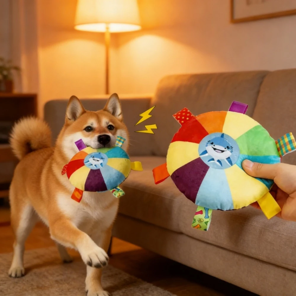 Cartoon Plush Dog Toys with Sound Bell, Puppy Teething Chew Toys 1005012040557628