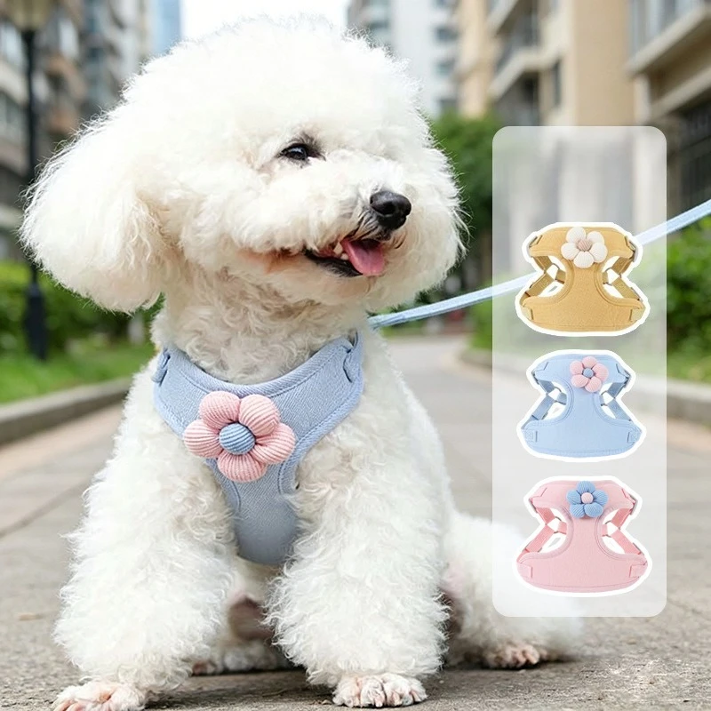 Dog Harness with 1.5m Leash Set Adjustable Pet Harness for Puppy Cats French Bulldog Chihuahua 1005012041538667