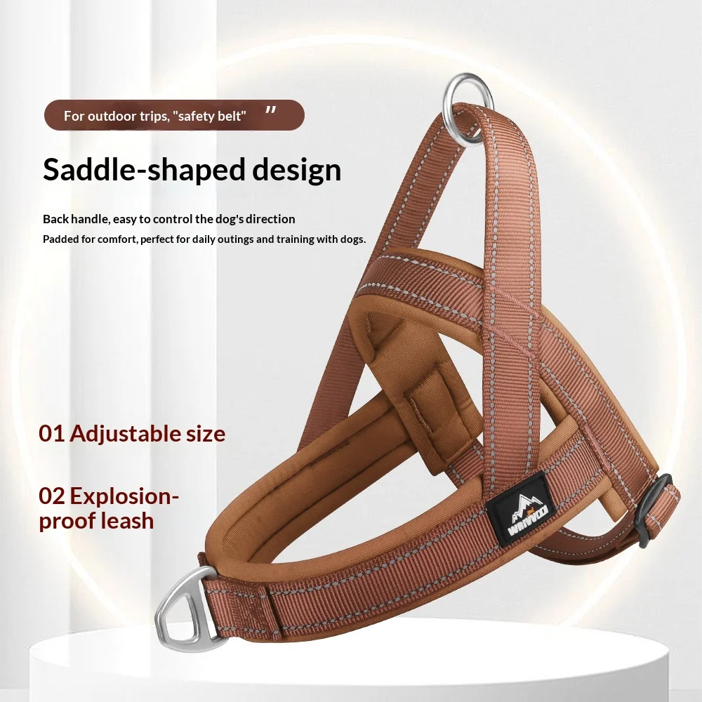 Dog nylon material harness breathable medium and large dog explosion-proof adjustable anti-breakout 1005012043828313