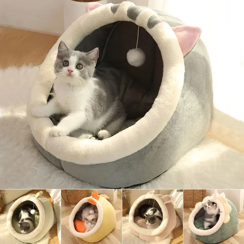 Pet Tent Cave Bed for Cats Small Dogs Self-Warming Cat Tent Bed Cat Hut Comfortable Pet Sleeping 1005012044632059
